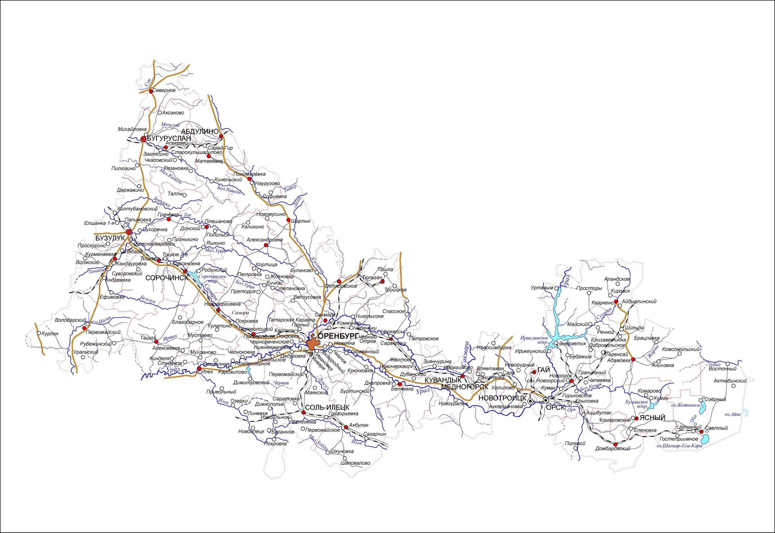 Показать карту оренбургской области с городами. Карта автодорог Оренбургской области. Карта дорог Оренбургской области. Карта дорог Оренбурга. Карта Оренбургской области с дорогами.