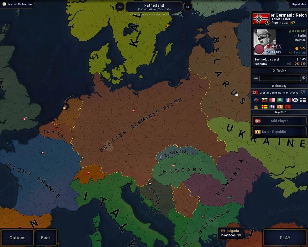Fatherland карта. Фатерлянд карта. Германская Империя age of Civilization 2.