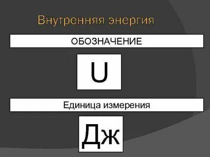 Внутренняя энергия обозначение в физике