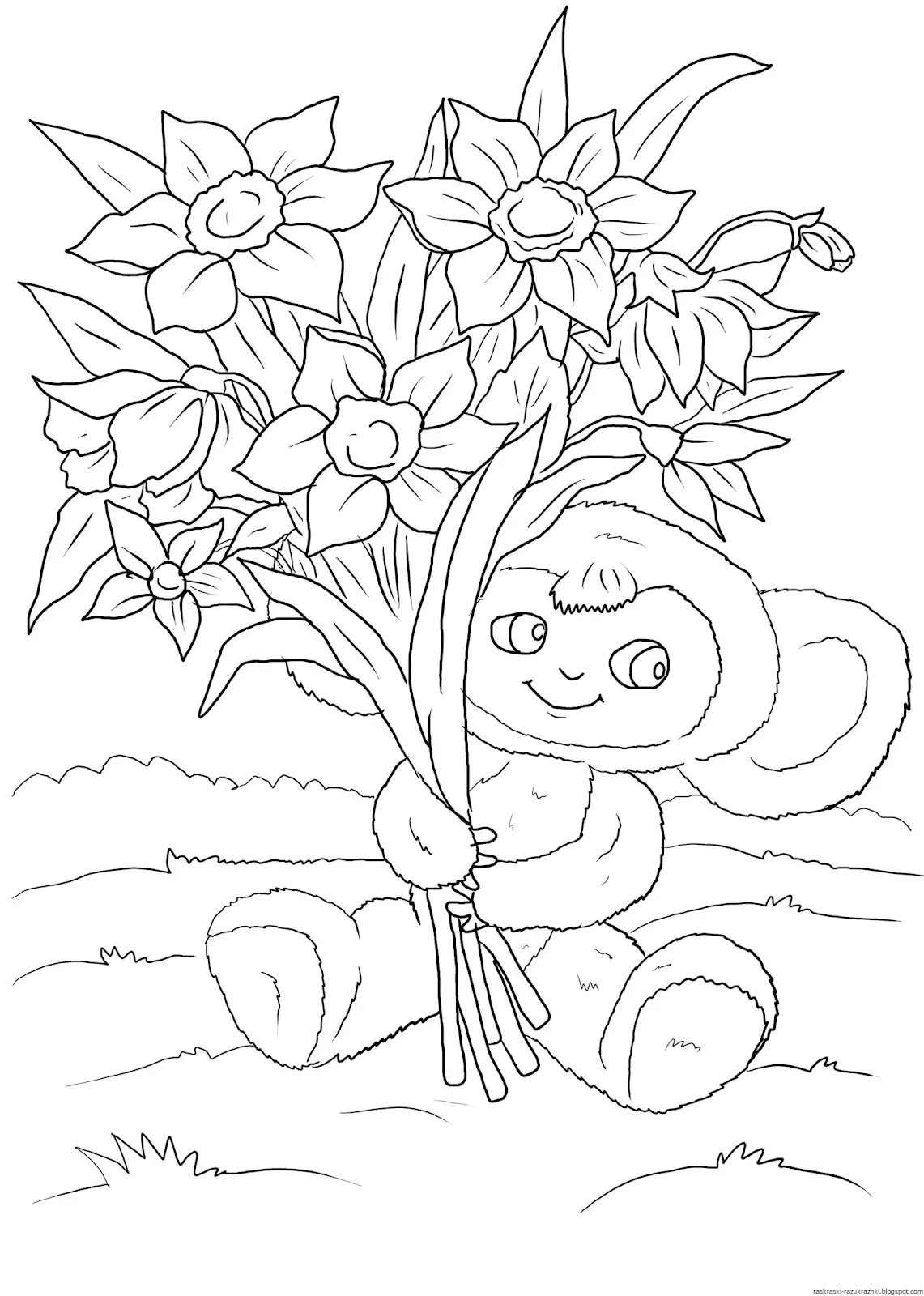 Раскраска 8 листов. Весенние раскраски для детей. Весенние цветы раскраска для детей. Букет раскраска для детей.