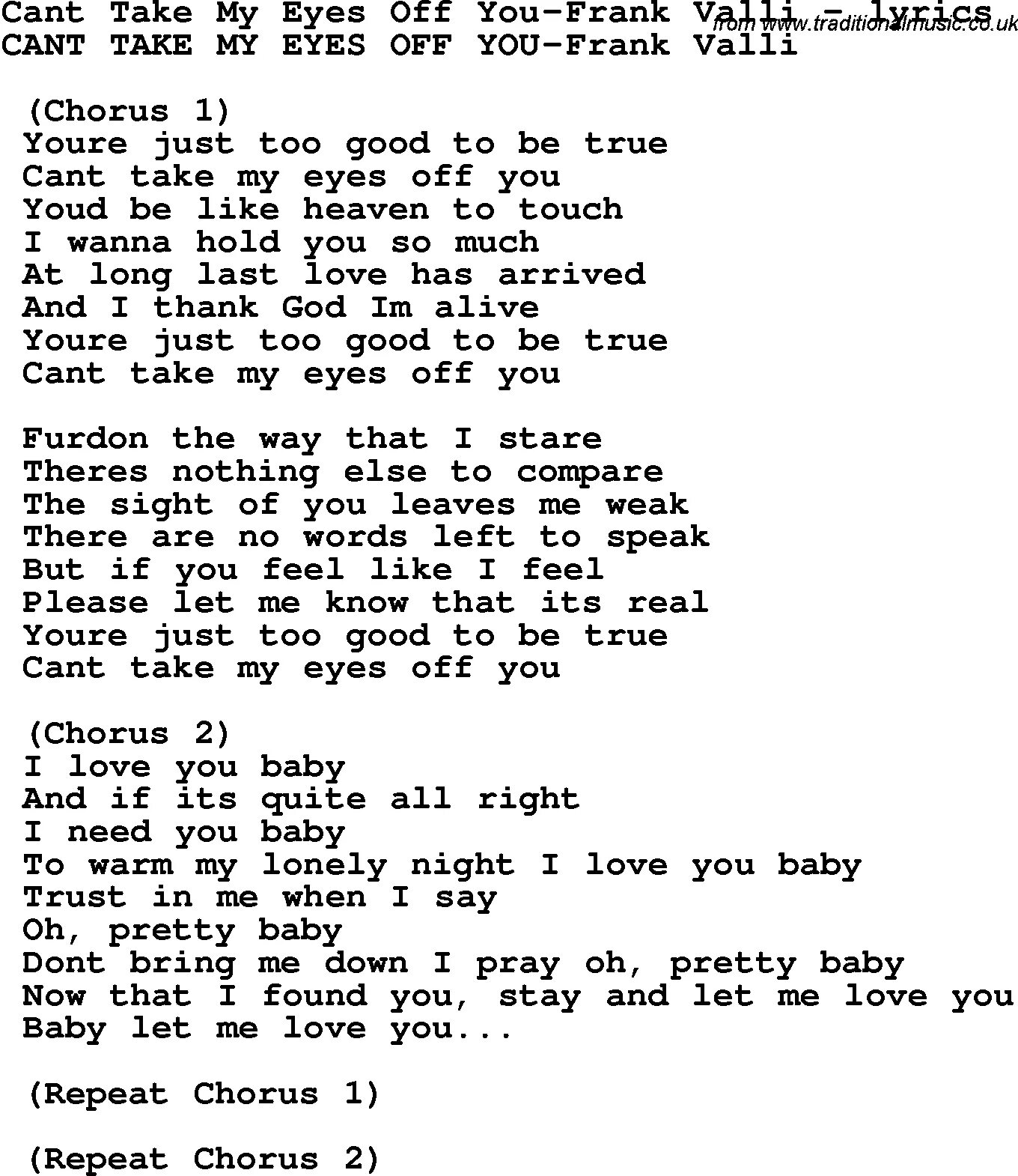 Песня baby you can. I Love you Baby текст. I Love you текст. Текст песни i Love you Baby. Can t take my Eyes off you текст.