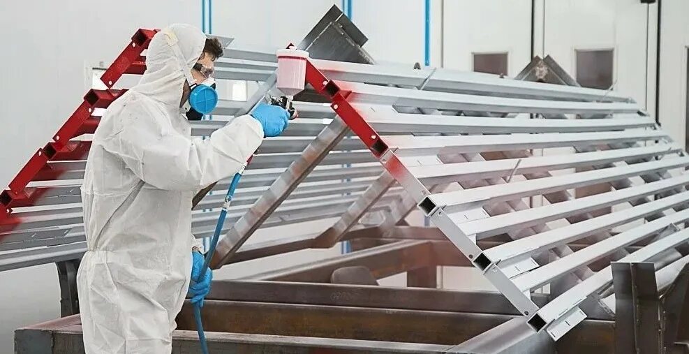 Порошковая покраска металлоконструкций. Маляр на заводе. Антикоррозионная защита металла. Маляр по металлу. Маляр на заводе.