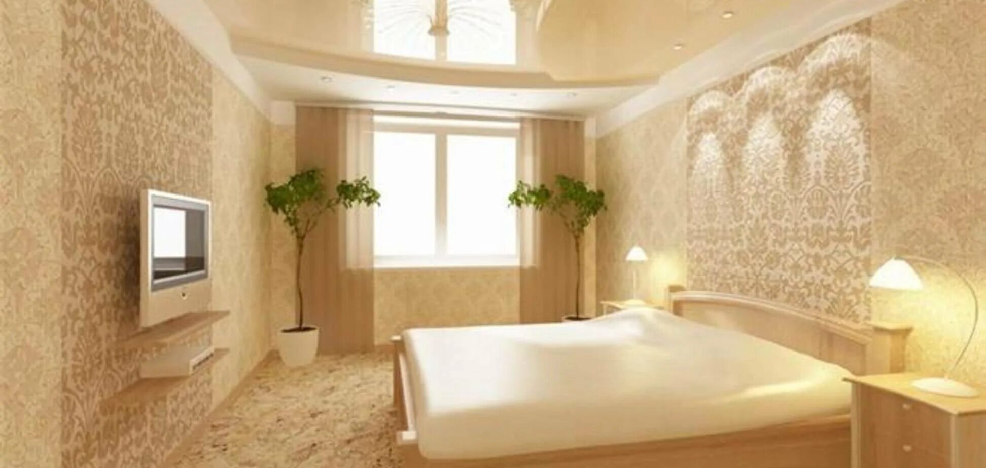 ремонт потолка в комнате обои. комната после ремонта. отделка квартир под ключ. красивая отделка квартиры. потолок в спальне.