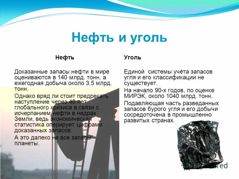 Нефть и уголь переработка. Уголь и нефть. Нефть и альтернативные источники энергии. Нефть ГАЗ уголь. Сравнение угля и нефти.