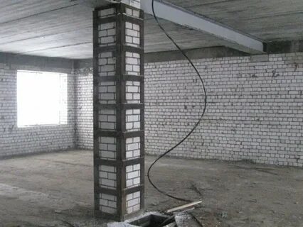 Усиление колонны металлической обоймой
