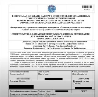Сведения о позывном сигнале