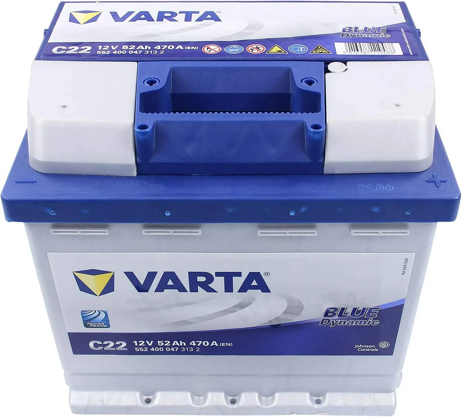 Аккумулятор автомобильный varta blue. Аккумулятор варта 52 а/ч. Аккумулятор Varta Blue c22 (52r). Varta Blue Dynamic с22 52ah 470a r+. Автомобильный аккумулятор Varta Blue Dynamic c22 (552 400 047).