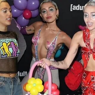 Miley Cyrus risks nipple slip in three different boob-baring outfits in one...