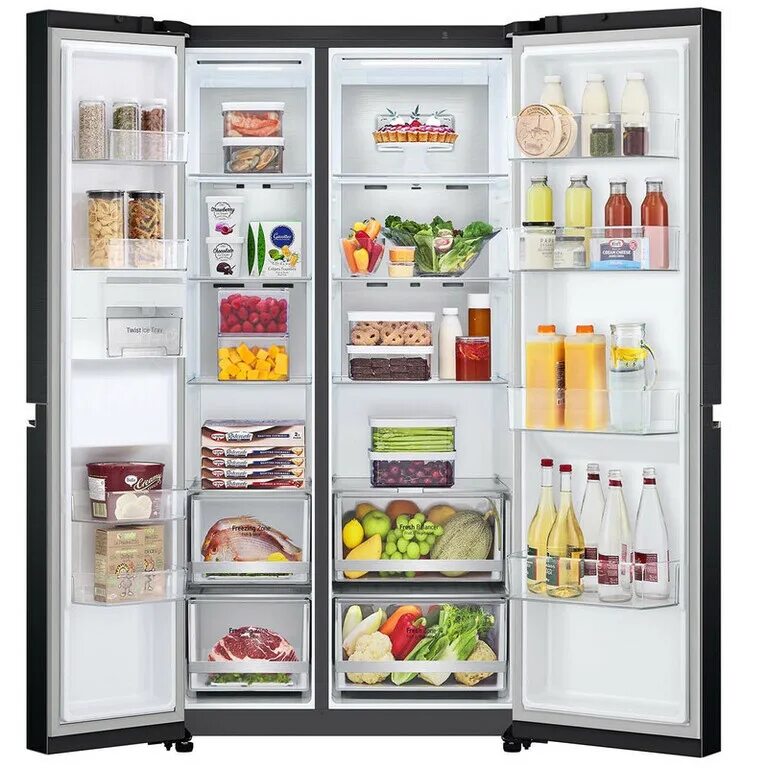Холодильник (Side-by-Side) LG GC-b257sbzv. LG GC-l257cbec. Холодильник LG GC-q257cbfc. Холодильник Side by Side LG GC-l257cbec черный. Lg gc b257jeyv