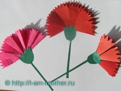 Как сделать гвоздику из цветной бумаги