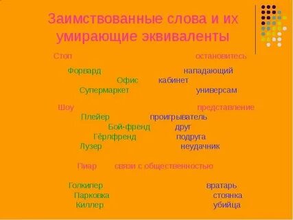 Замените заимствованные слова русскими спонсор