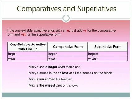 Comparatives and superlatives презентация