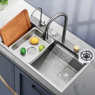 Multifunctional waterfall kitchen sink