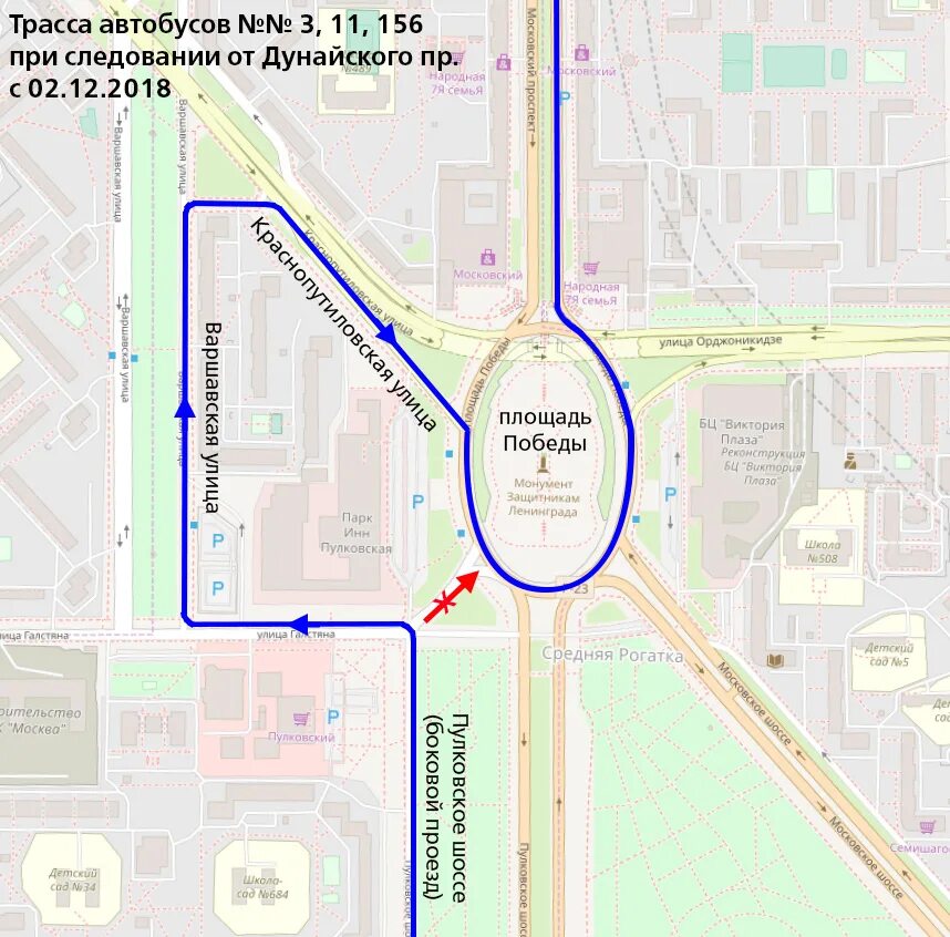 Остановки 105 автобуса спб. Схема движения площадь Победы СПБ. Схема площадь Победы. Пл Победы СПБ на карте. Маршруты автобусов до парка Победы.