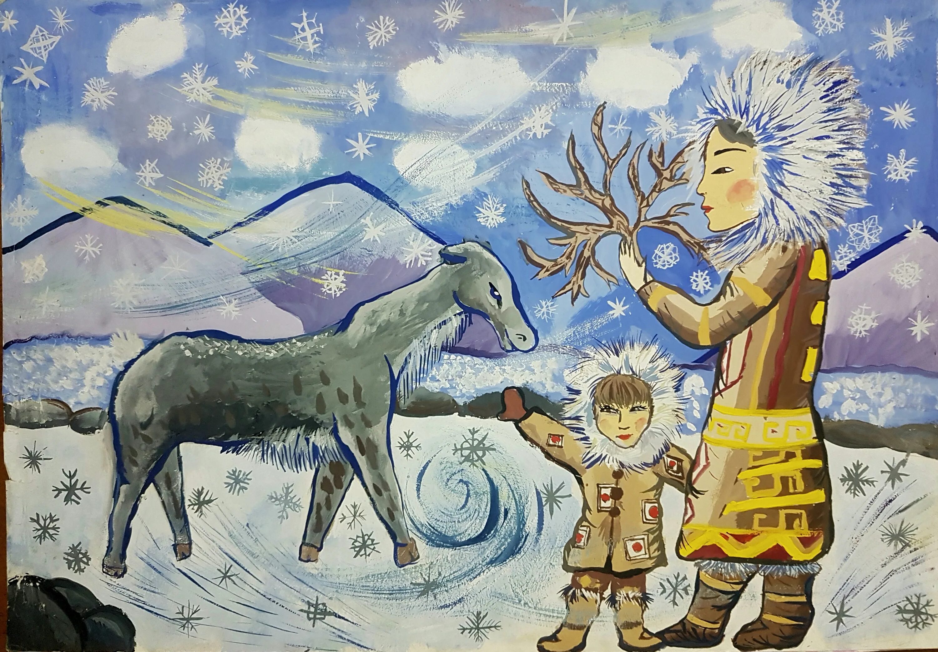 Сказки севера. Сказки северных народов. Иллюстрации к хантыйским сказкам. Гордый олень Мансийская сказка.