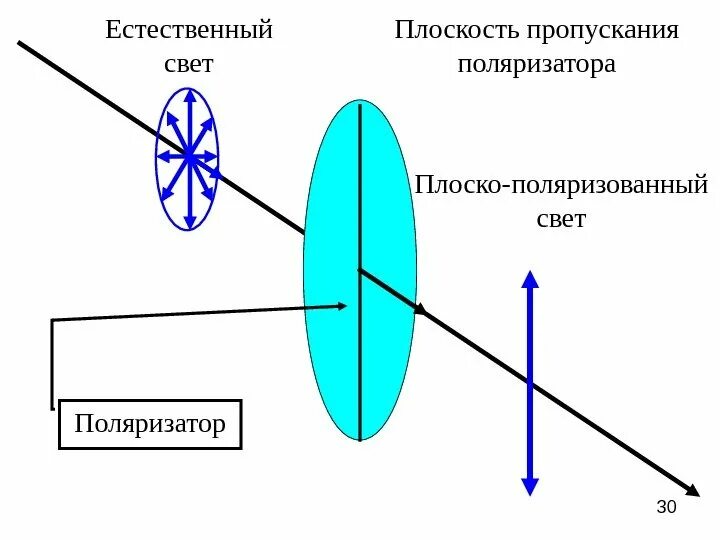 Естественный свет линейно поляризованный свет степень поляризации. Интенсивность света, прошедшего через поляризатор. Плоскость пропускания поляризатора. Главное сечение поляризатора. Интенсивность линейно поляризованного света.
