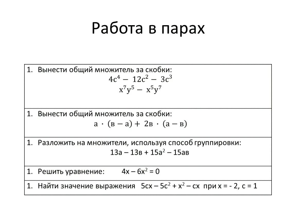 Разложить на множители вынести общий множитель. Вынесение общего множителя за скобки. Вынесение общего множителя за скобки способ группировки. Вынесение общего множителя за скобки способ группировки 7 класс. Разложение на множители вынесение общего множителя за скобки 7 класс.