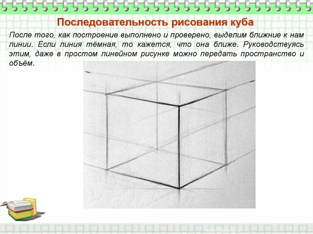 Последовательность построения Куба. Линейная перспектива куб снизу. Как строить куб пошагово. Куб рисунок.