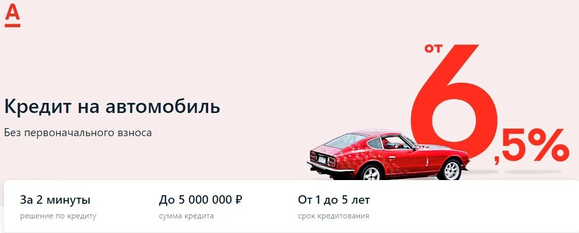 Альфа банк автокредит условия