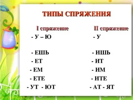 Спряжение глаголов ут