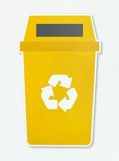 Yellow trash with a recycle symbol premium image by rawpixel.com Recycle Lo...