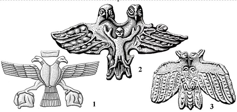 На каком гербе изображен сокол. Символ хеттов двуглавый Орел. Двуглавый Орел Пермский звериный стиль. Символ Хеттского царства двуглавый орёл. Шумерский двуглавый Орел.