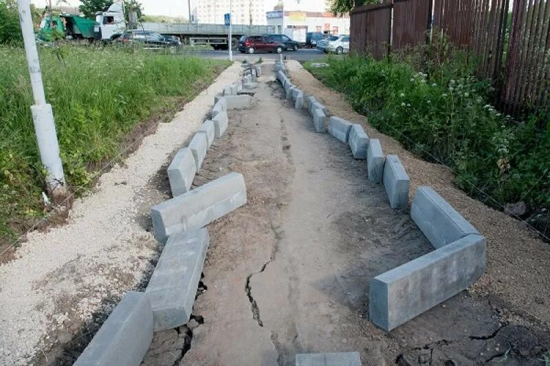 Как ставить поребрик