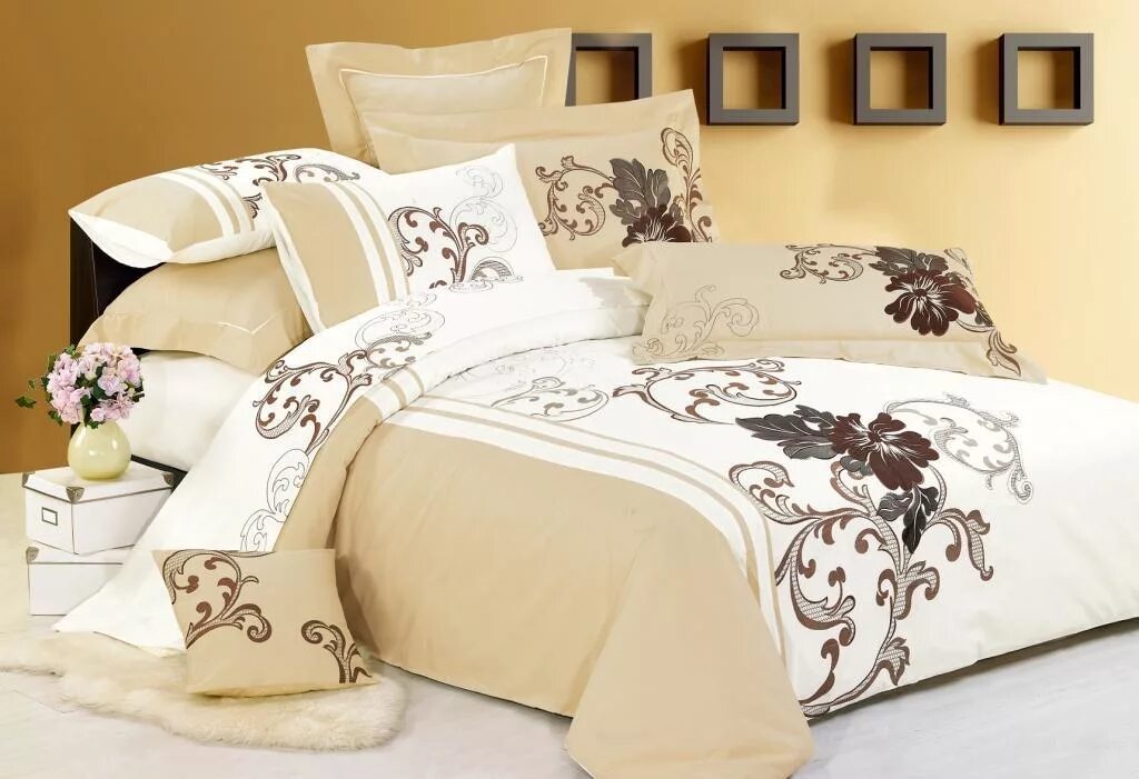 постельное белье хлопок. ткань для пошива постельного белья. красивые ткани для постельного белья. постельное белье с шитьем. Persia кпб евро (4 наволочки).