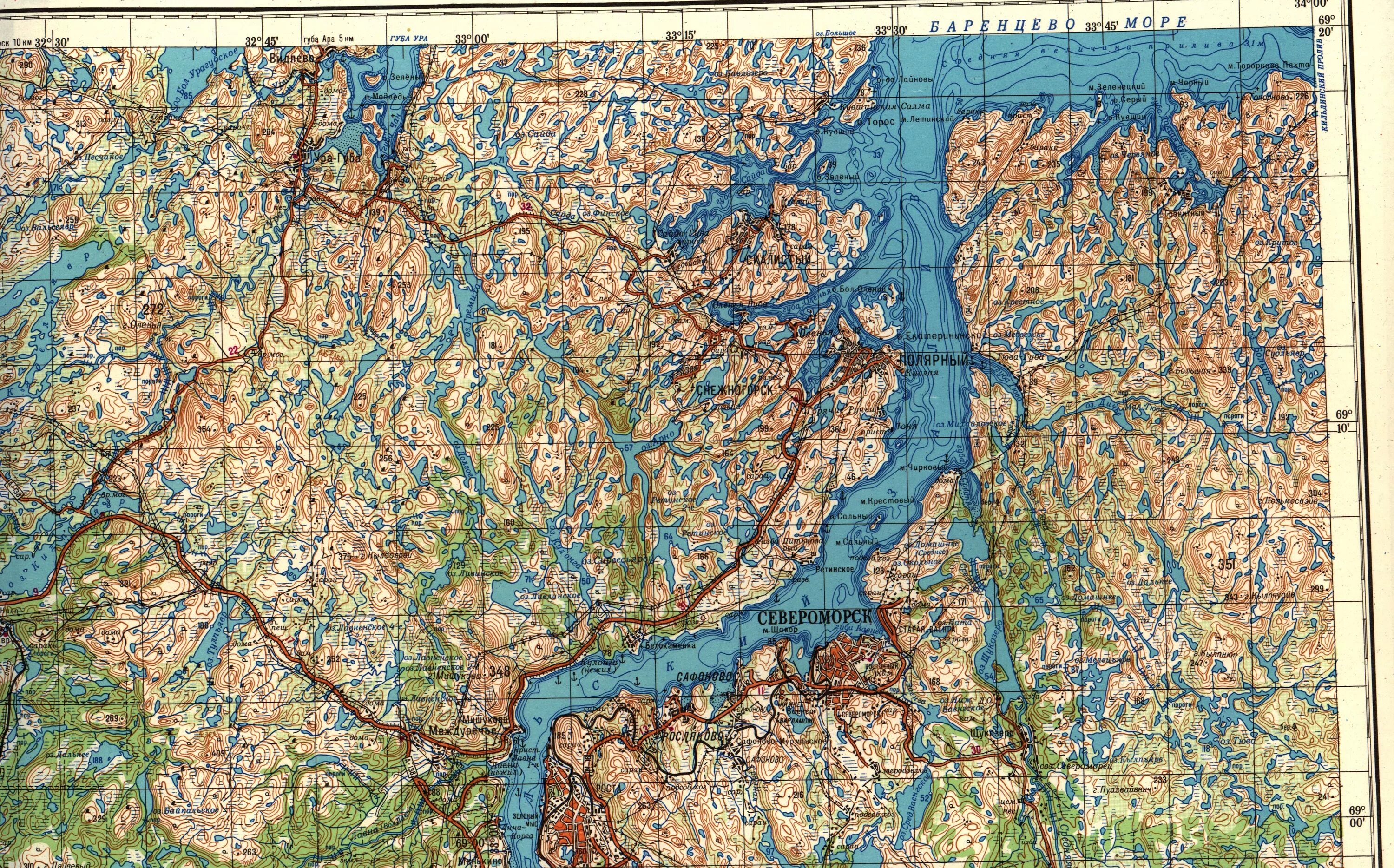 Карта 1 3000. Топографическая карта Кольский залив. Карты Генштаба Мурманской области 200 метров. Топографическая карта Мурманска и области. Кольский залив на карте.