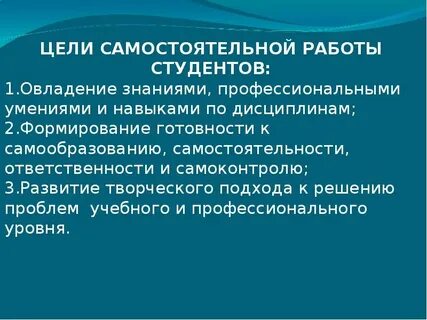 Самоорганизация учебной деятельности
