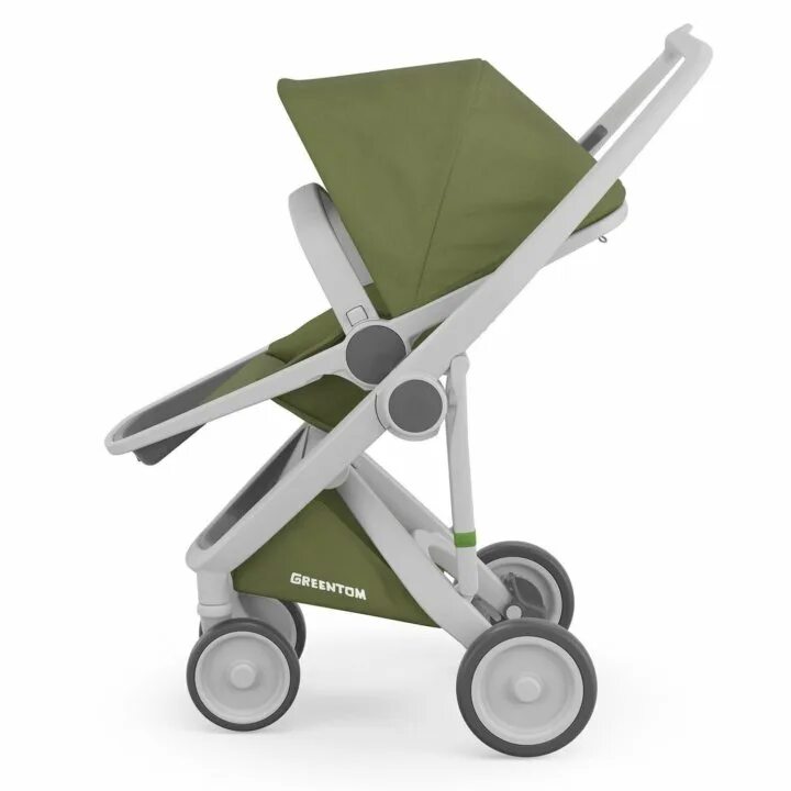 Прогулочная коляска лицом к маме. Greentom reversible olive. прогулочная коляска greentom reversible black-oliv. коляска прогулочная greentom upp classic, grey-black, серая рама-черный. reversible, t.m. greentom a+b+d black-san.