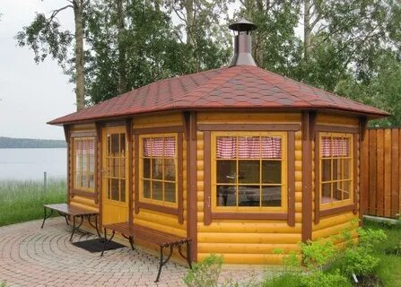 Крытая беседка для дачи