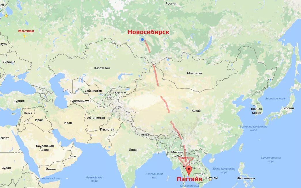 Сколько перелет таиланд