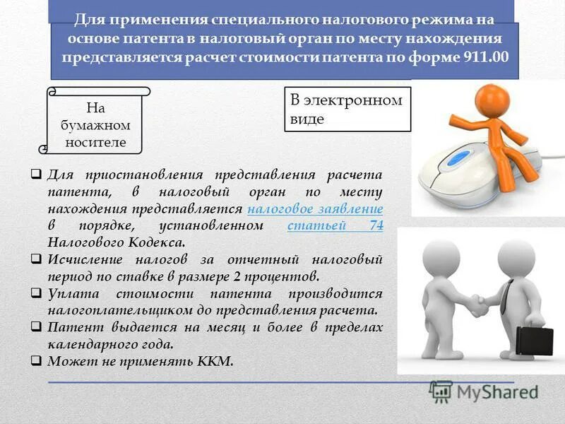 специальный налоговый режим на основе патента