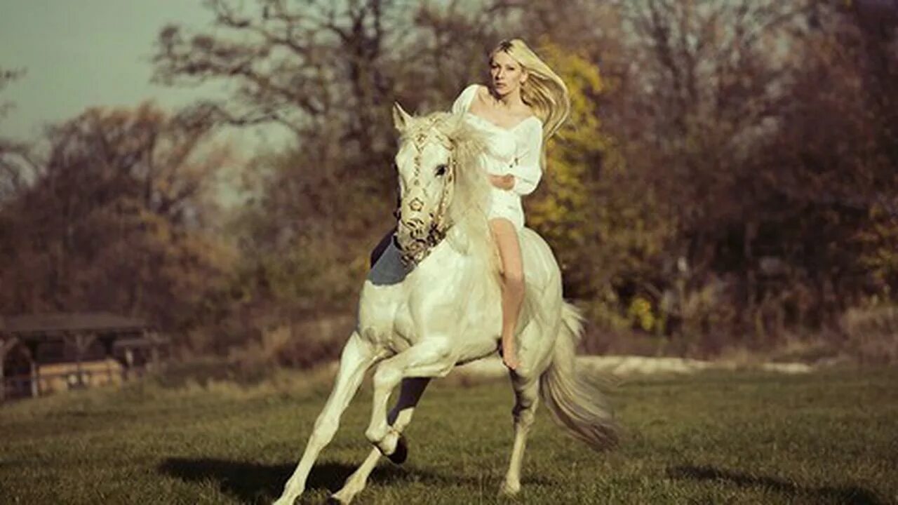 Riding on a white