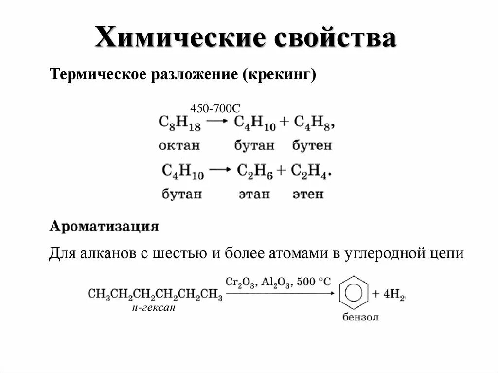 Бутан химические свойства