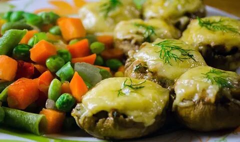Шампиньоны в духовке с овощами рецепт