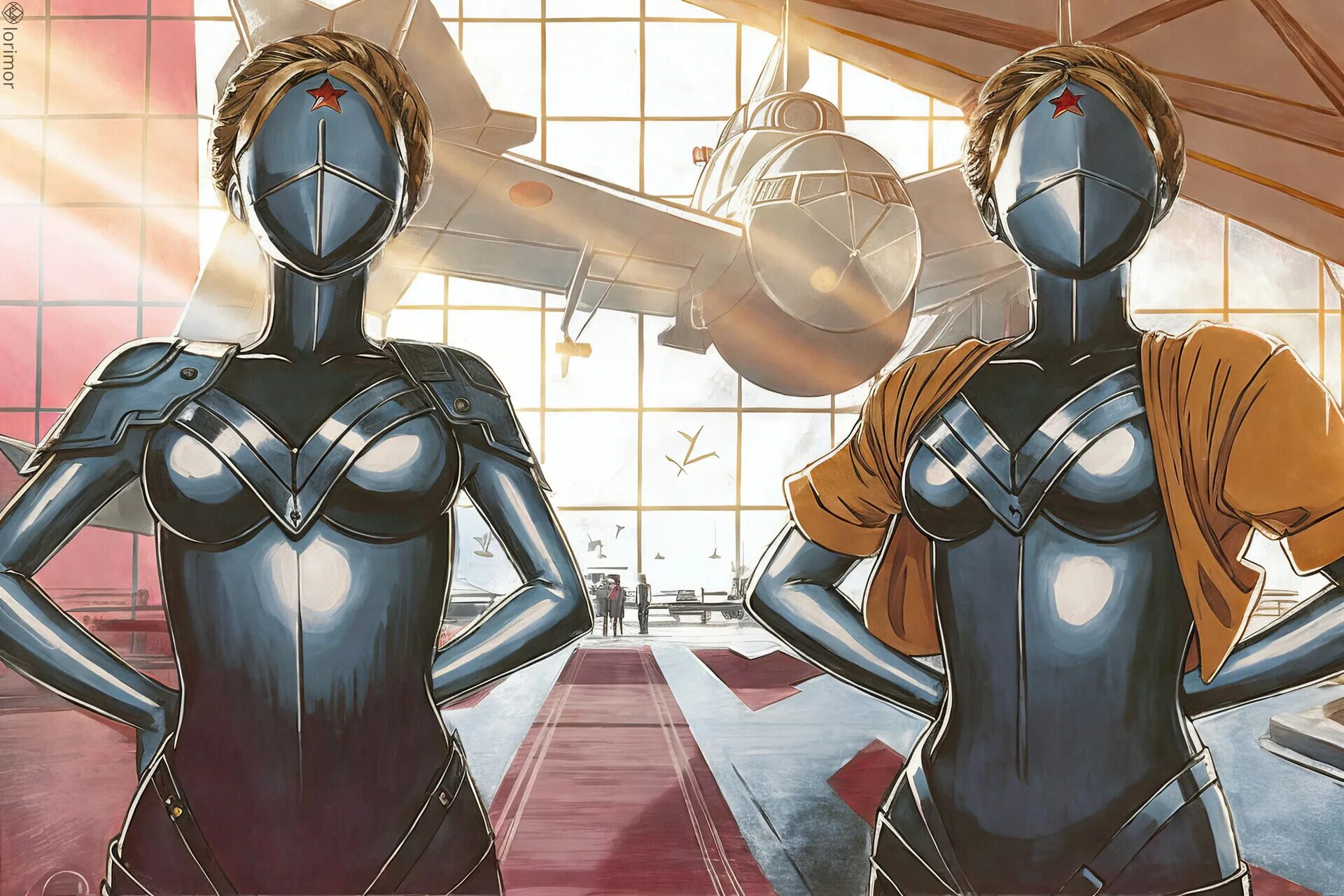 Атомик харт близняшки. Атомик харт близняшки арт. Atomic twins art. Девушка робот. Атомик харт 3д.