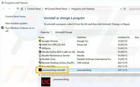 Setup uninstall