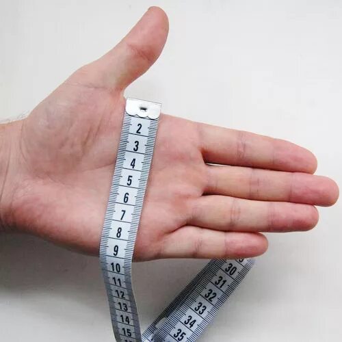 Обхват 18 см. Рука с линейкой. измерение ширины ладони. линейка измеритель члена. обхват кисти.