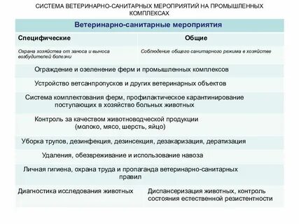 Система санитарных мероприятий