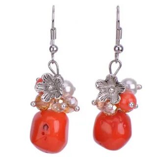 Коралловые серьги