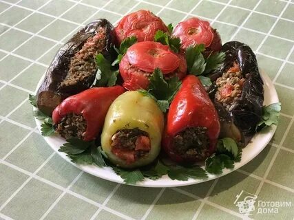 Фаршированные перцы и баклажаны