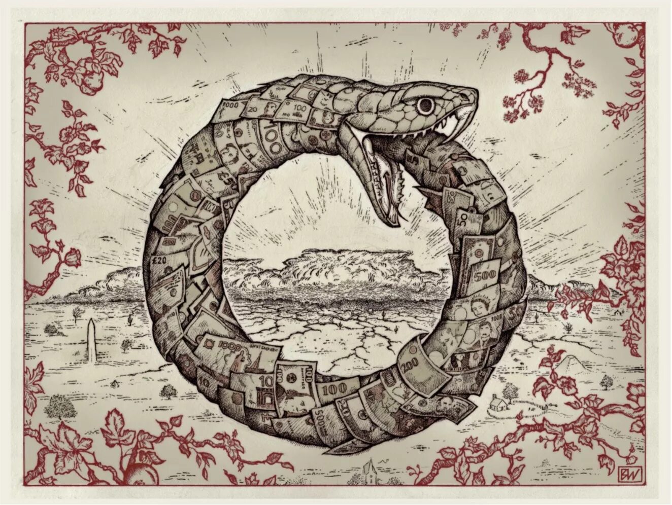 Huge sharp mythical snake like recorded