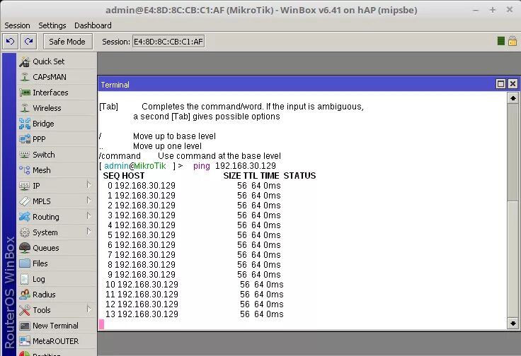 Mikrotik ping