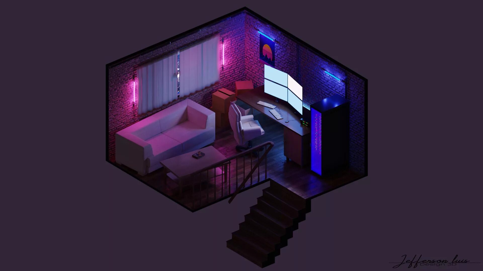 Комната 3 куб. 3d isometric Room гейминг. SIMS 4 геймерская комната. Комната в стиле киберпанк. 3д комната.