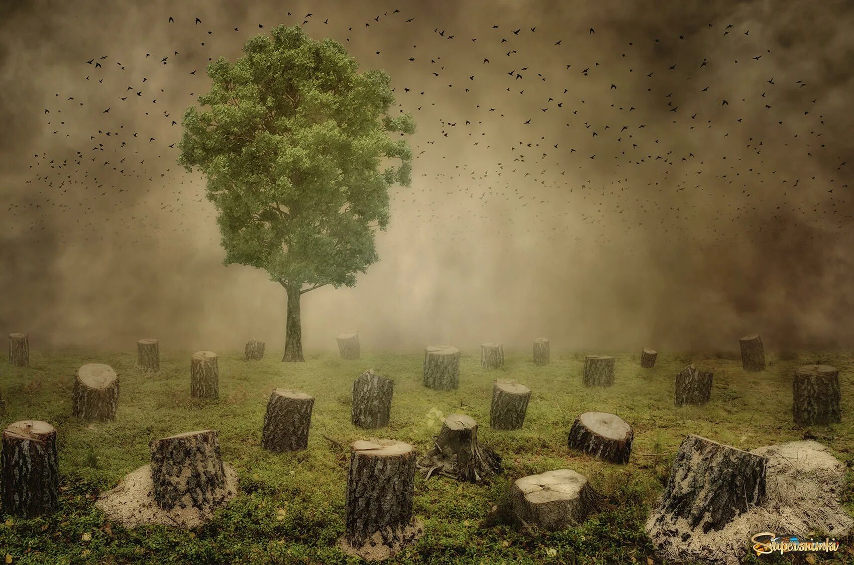 Last tree. Разрушенное дерево. &quot;последнее дерево  the last tree.&quot;. последнее дерево на земле инсталляция. свежее дерево.