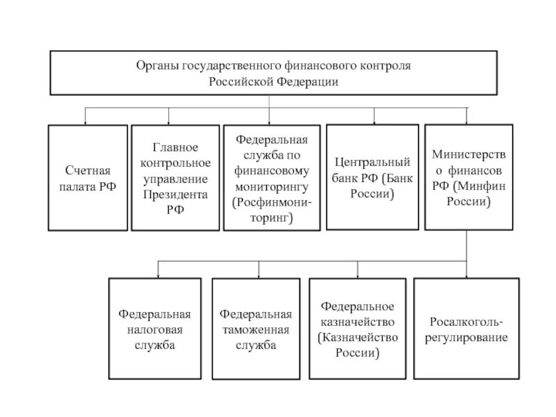 Органы финансового контроля в РФ функции. Органы и организация финансового контроля схема. Основные федеральные органы государственного финансового контроля.. Структура системы государственного финансового контроля. Финансово контрольное управление