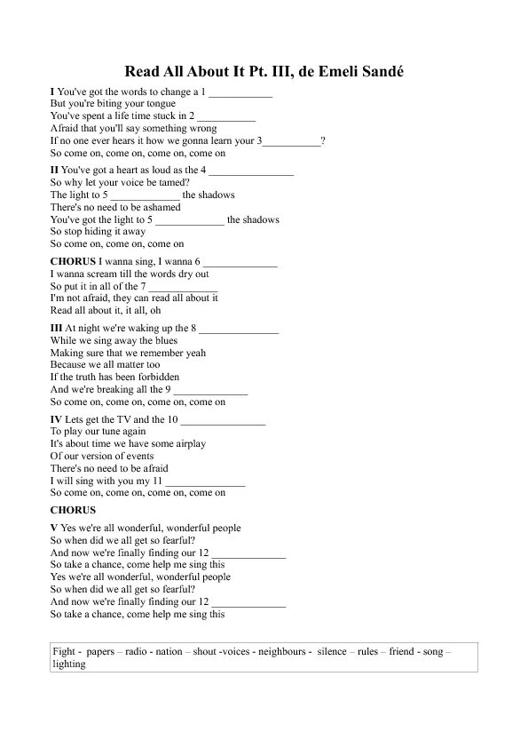 I wanna sing our song. Read all about it. Read all about it перевод. Слова песни read all about it. All about перевод.