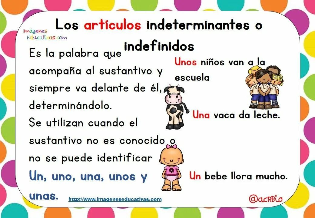 Una una un l. Un una unos unas в испанском.